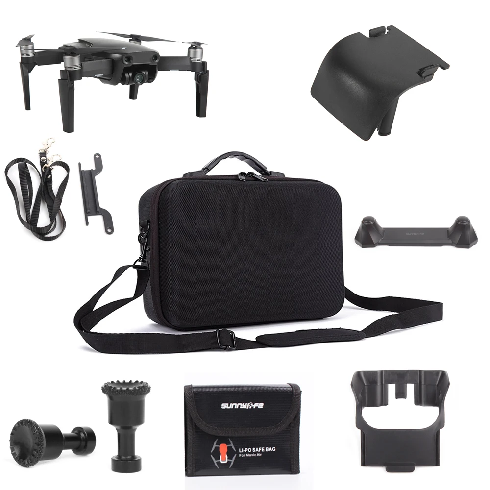 

DJI Mavic Air Accessories 8-in-1 Kit, Storage Bag , Lens Cover,Landing Gear,Lens Hood,Thumb Rocker Holder,Battery bag,Bracket