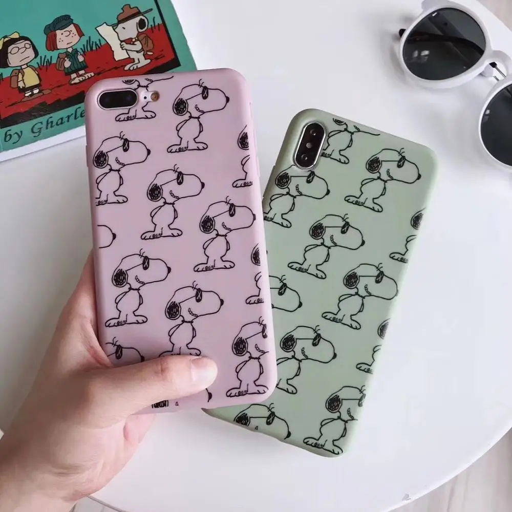 

Japanese cartoon fun cool glasses dog Bluetooth wireless Airpods shell soft cover for iphone MAX XS XR 6 7 8 plus X phone cases