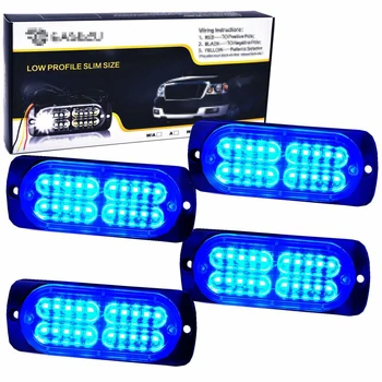 

1 pair 12V/24V Blue Car Side Lamp Flash Light 20LED Truck Universal Strobe Warning Light New