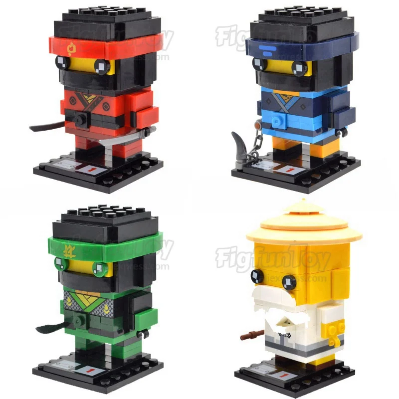 

Single Sale Cute Dolls Square Heads Jay Kai Lloyd Master Wu Ninjas Series Building Blocks Bricks Toys for Children 31083