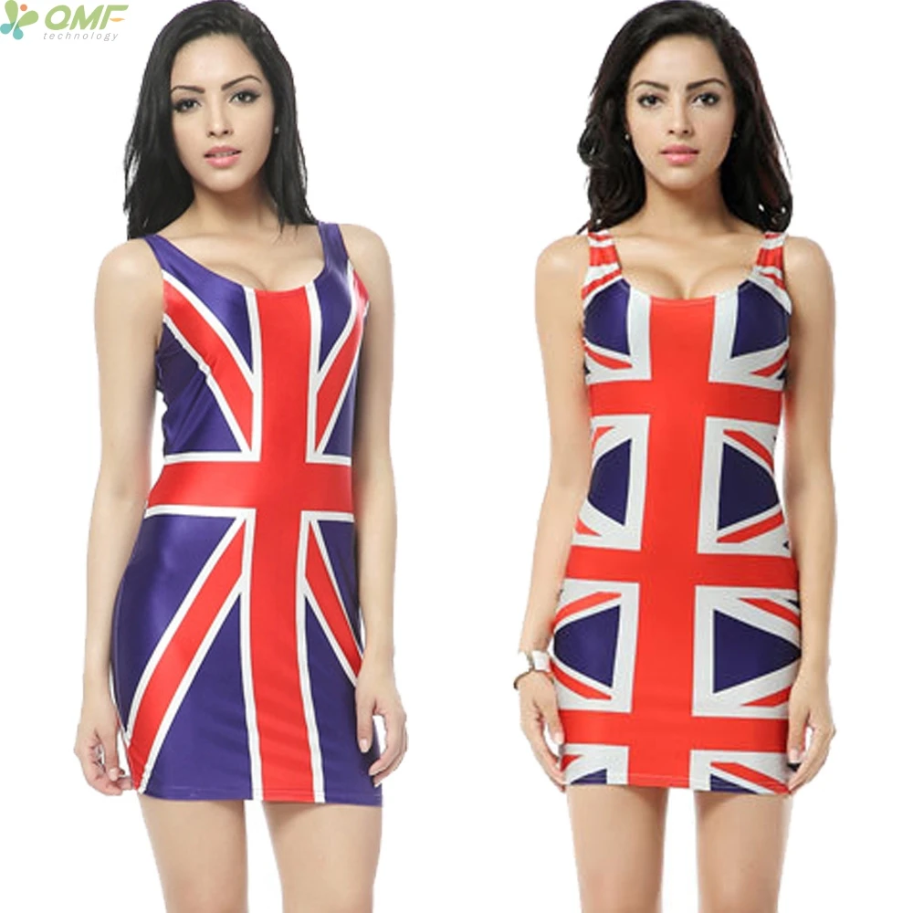 Sexy Women The Union Jack Vest Dress Fashion Bodycon Vestidos ...