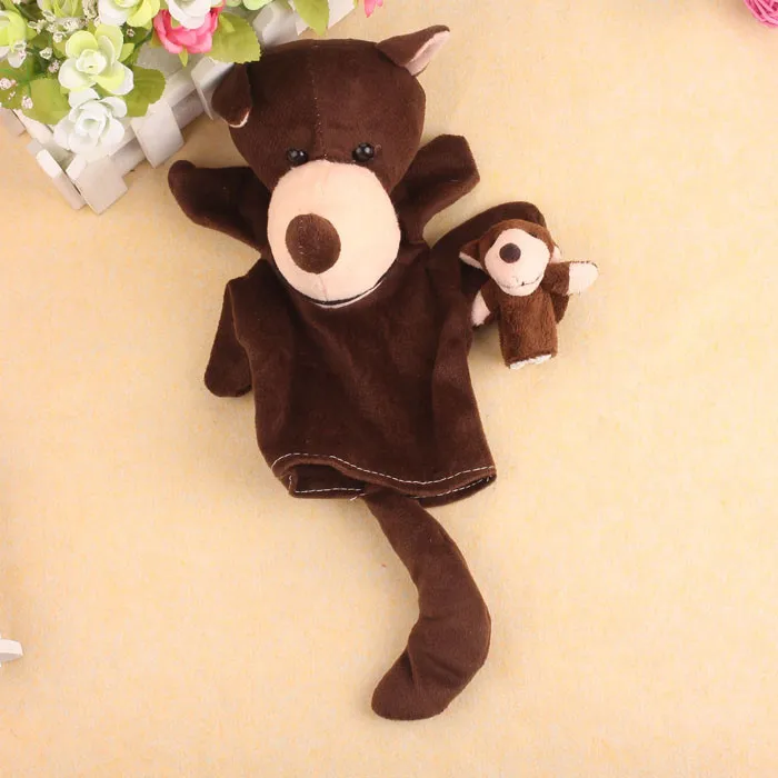 

New 2Pcs Wolf Animal Finger Puppet Plush Toys For Baby Infant Kid Favor Dolls Boys Girls Finger Puppets Toy Bebek Oyuncak #JD