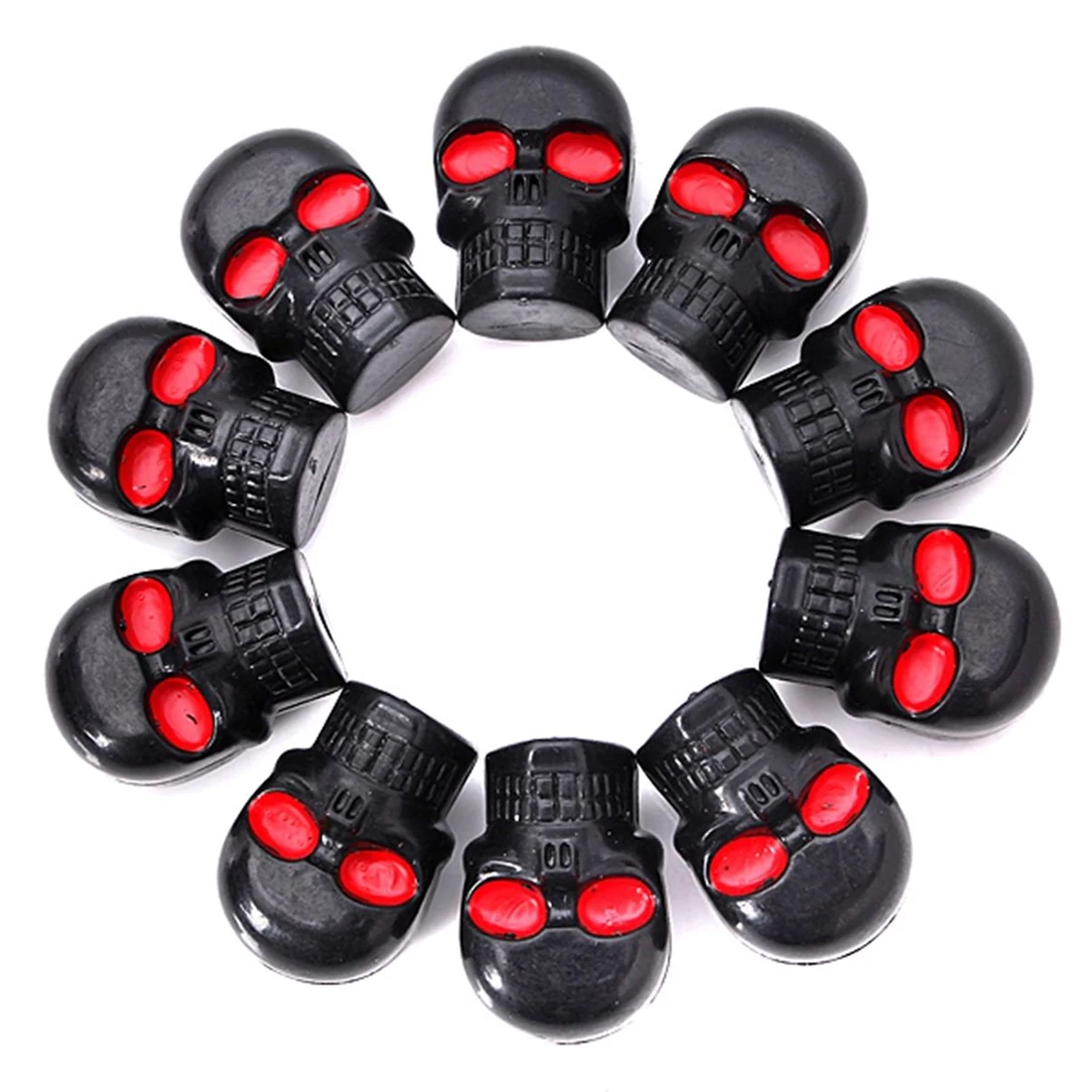 

AUTO -10x Motorcycle Tag Fastener Skull License Plate Frame Bolts Screws Black Red Eye