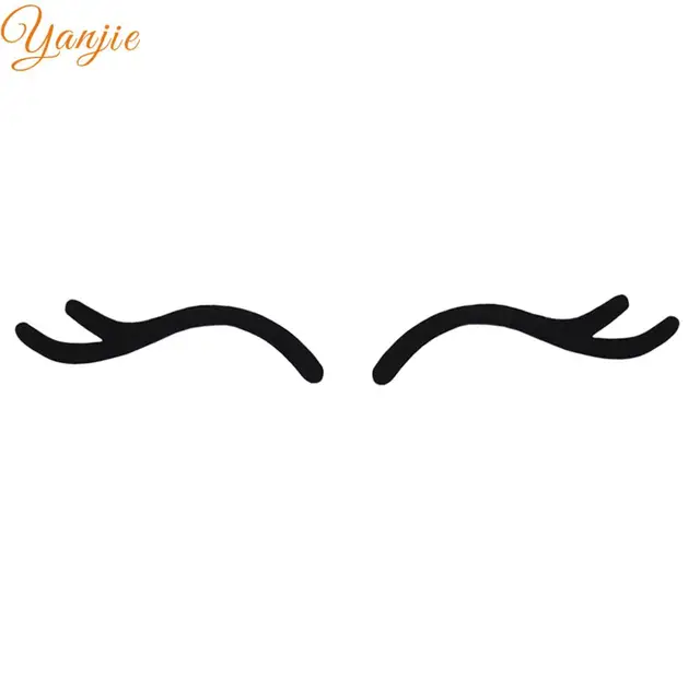 20 pcs/lot 55mm noir feutre licorne yeux endormis cils pour filles 2019
