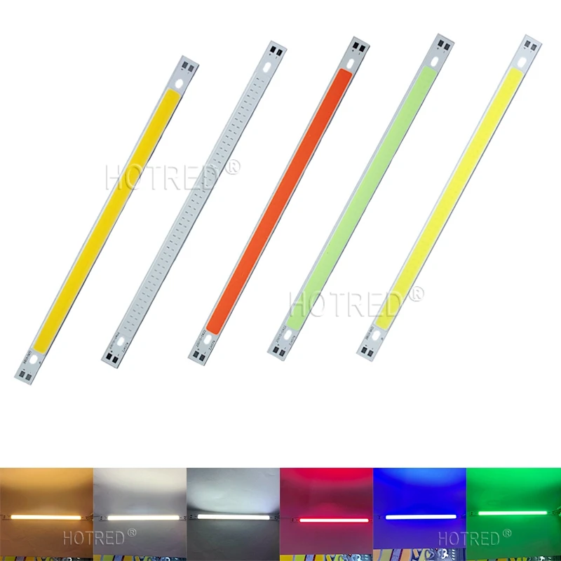 

LED COB 200x10mm 12v cob led Strip light bulb source 10W Warm Nature White Blue Red Green Yellow FLIP Chip for Car light DIY