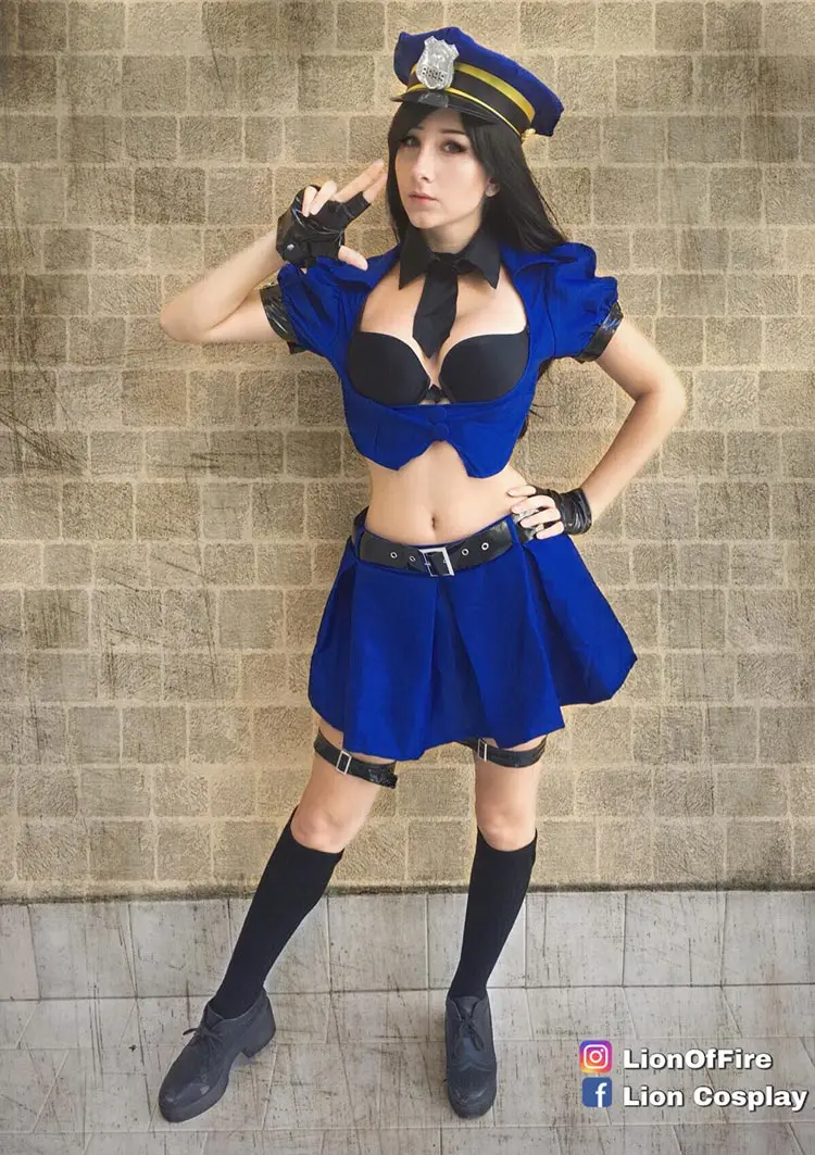 League of Legends LOL Caitlyn Lolita Police Uniform Dress Cosplay Costume Suit