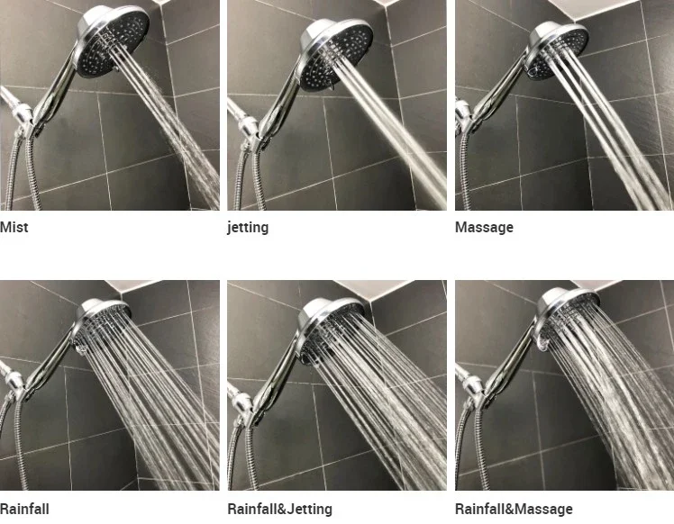 MOIIO High quality ABS shower head high pressure chrome orb bath message 6 settings handheld shower MOIIO High quality ABS shower head high pressure chrome orb bath message 6 settings handheld shower