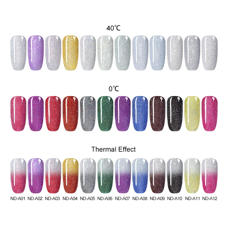 NICOLE дневник термальный лак для ногтей Блеск Температура Изменение цвета на водной основе лак Shinny Shimmer пилинг лак для ногтей