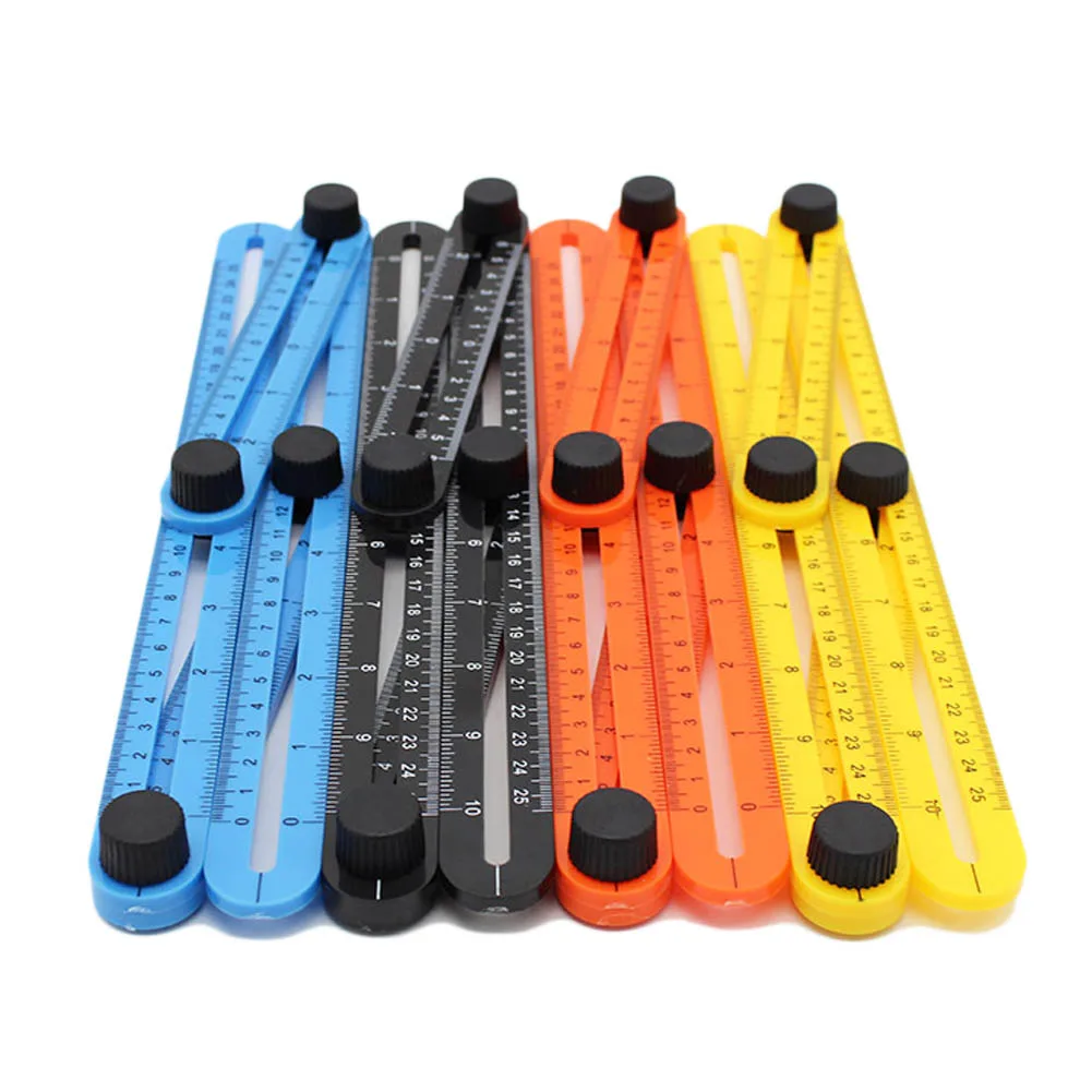

Practical Four Folding Plastic Angle Ruler Metric Scale Kitchen Office Multifunctional Measuring tools