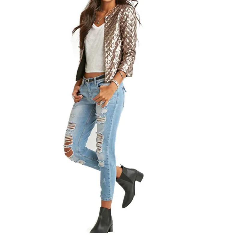 2018 fashion Europe and America autumn and winter new short fashion no zipper jacket 5 colors 5 yards (17)