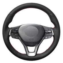 Черный PU искусственная кожа DIY Ручная сшитая крышка рулевого колеса автомобиля для Honda Accord 10 Insight