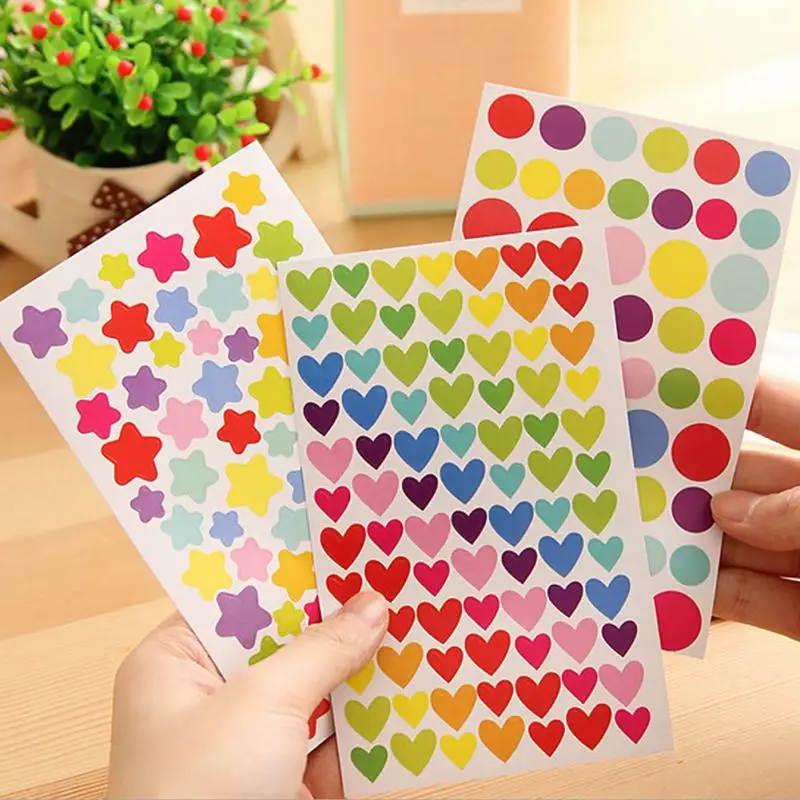 Album Sticker Paper Little Round Dots Lovely School Supplies Scrapbooking Label Cute Love Heart RFID Blocking Diary Decorative