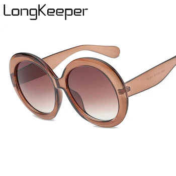 

Luxury Brand Oversized Sunglases Women Round Circle Black Sunglass Shades for women 2019 gafas de sol feminino masculino