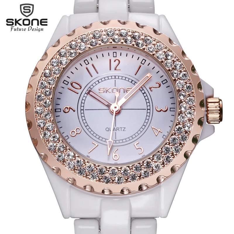 Prix pour 2017 Nouvelle Marque De Luxe SKONE Neige Blanc Femmes En Céramique Montre De Mode Genève Femmes Montres Lady Bracelet À Quartz montres relojes mujer Prix pour 2017 Nouvelle Marque De Luxe SKONE Neige Blanc Femmes En Céramique Montre De Mode Genève Femmes Montres Lady Bracelet À Quartz montres relojes mujer