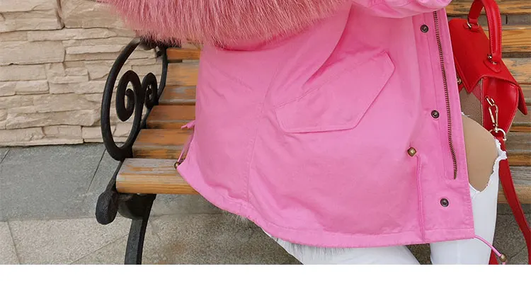 Новая зимняя куртка Женское пальто натуральный Лисий Мех Лайнер енот меховой капюшон, воротник съемный 3 в 1 парки Роскошная верхняя одежда