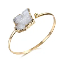 Dayoff Европейская Панк мода рука манжеты Браслет Подвески из натурального камня браслеты для женщин Нерегулярные Drusy Druzy браслет ювелирные изделия DB18