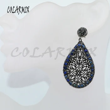

5 pairs drop earrings drop shape retro bohemia mix color stone earrings dangle earrings gems jewelry for women earring gift 4961