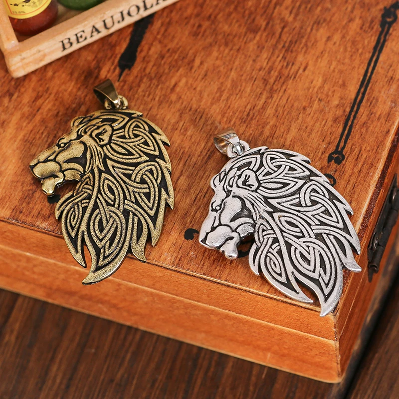 

Celtic Rune Lion Pendant Necklace Man's Amulet Gives Friends the Best Gift