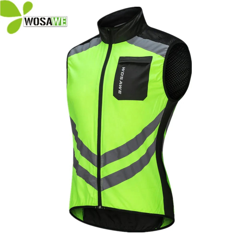 Baratos WOSAWE chalecos reflectantes de Ciclismo sin mangas a prueba de viento deportes Ciclismo Jerseys MTB bicicleta de carretera ropa abrigo ropa de ciclo