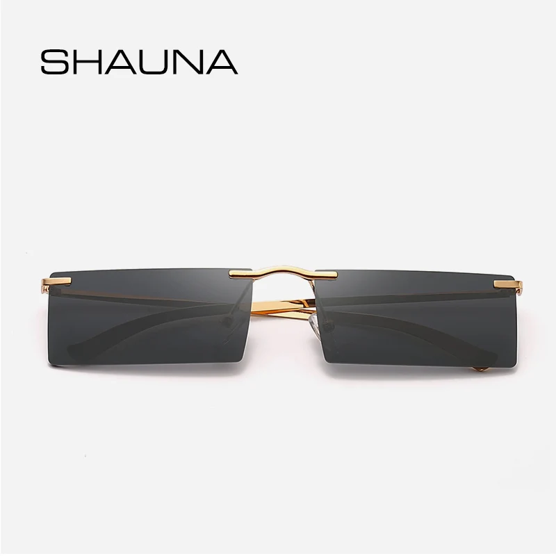 

SHAUNA Fashion Small Rectangle Sunglasses Women Ultralight Candy Color Rimless Ocean Sun Glasses Men