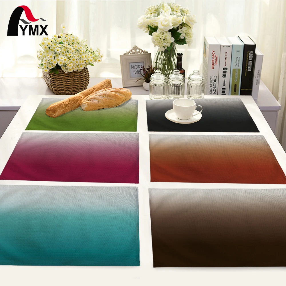 

Simple Color Gradient Pattern Table Mat Fashion Dinner Tea Coffee Table Mat Table Napkin For Wedding Home Kitchen Decoration