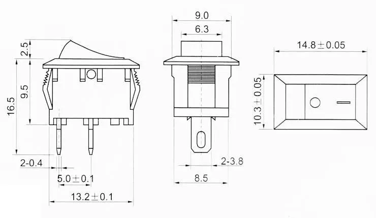 250 В V 3A Mini Boat Rocker Switch 2-Pin пластиковая кнопка вкл/выкл SPST (упаковка из 5)