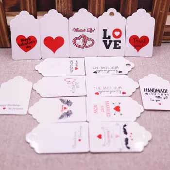 

100 tag 100 string brown /white NEW DIY LOVE 5X3cm handmade with love products note tag my sweet honey for wedding tag