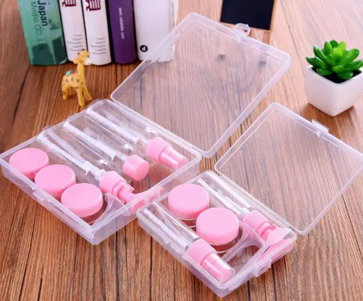 

1set Makeup Spray Bottle Lotion Case Empty Container Bottles Travel Set Kit with box New Empty Makeup Jars Parfum Spray