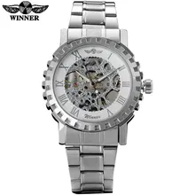 WINNER модные брендовые мужские спортивные механические часы мужские военные часы со скелетом мужские наручные часы стальной ремешок relogio masculino
