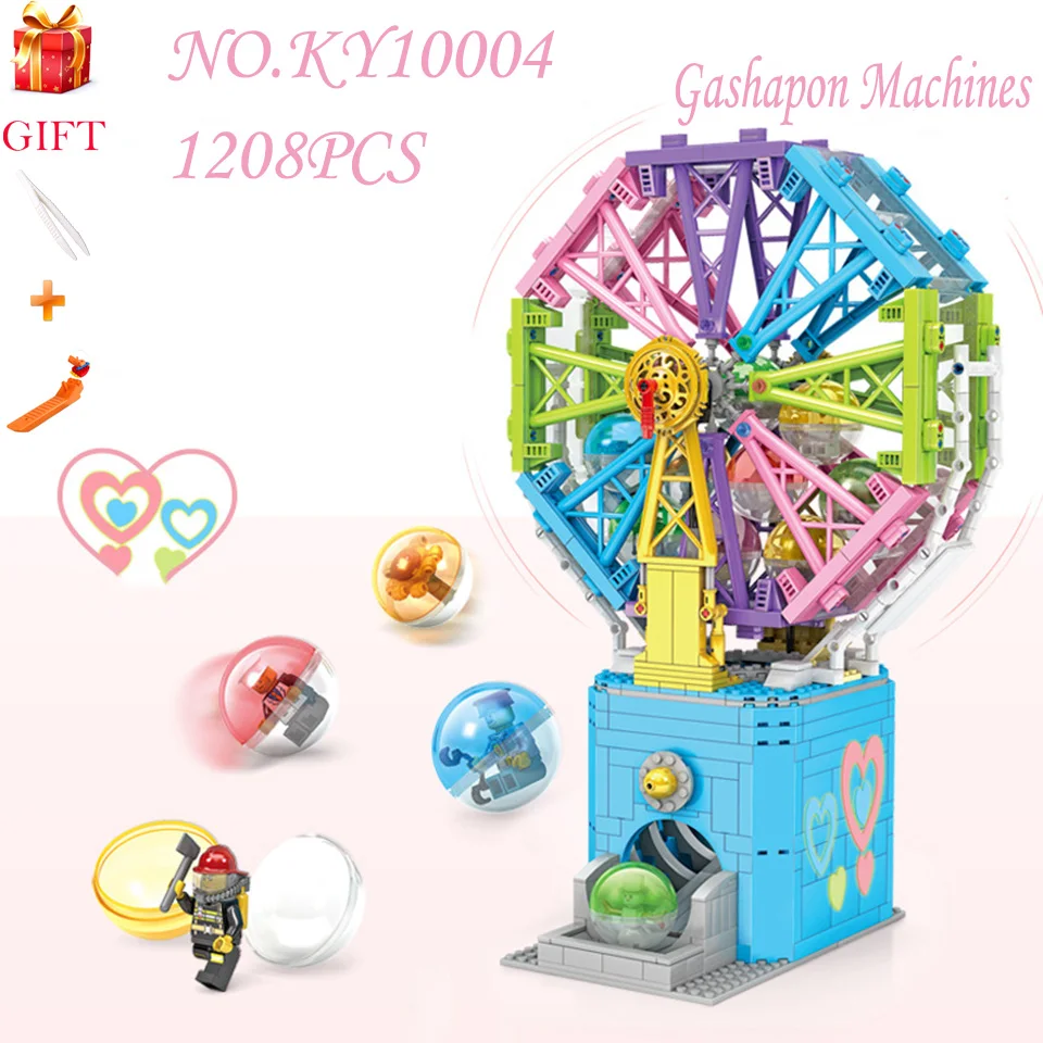 

Funny Colorful Legoingy Gashapon Machines Children Building Blocks Gifts Cute Ferris Wheel Assemable Kids Model Bricks Toys
