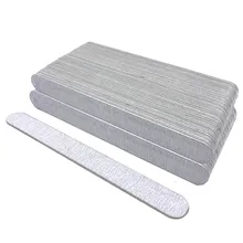 Commercio all'ingrosso 100pcs Grigio Nail File Rotonda Dritto Unghie artistiche di Levigatura Lime Nagel Vijlen Doppio Lato Trimmer Buffer Manicure Pedicure(China)