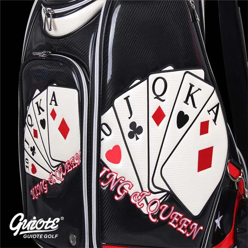 Poker "ACE HIGH STRAIGHT" Golf Caddie сумка для клюшек PU кожаная сумка для гольфа Тур для персонала 5-way поставляется с дождевиком для мужчин и женщин