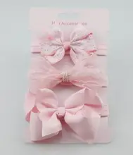 3 pcs bebê menina menino elástico bowknot bandana crianças magras elástico arco elástico faixa de cabelo acessórios flor para cabelo