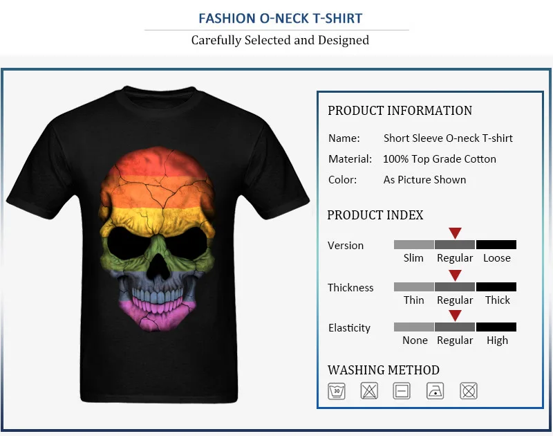 Gay Pride Rainbow Flag Skull_detail_black