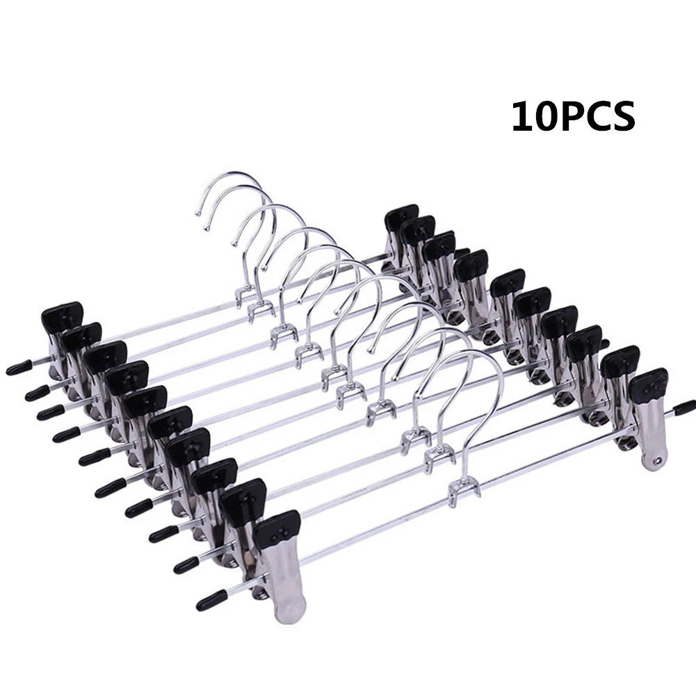 10 Piece Stainless Steel Pants Rack Clip Peg Trousers Clamp Hanger