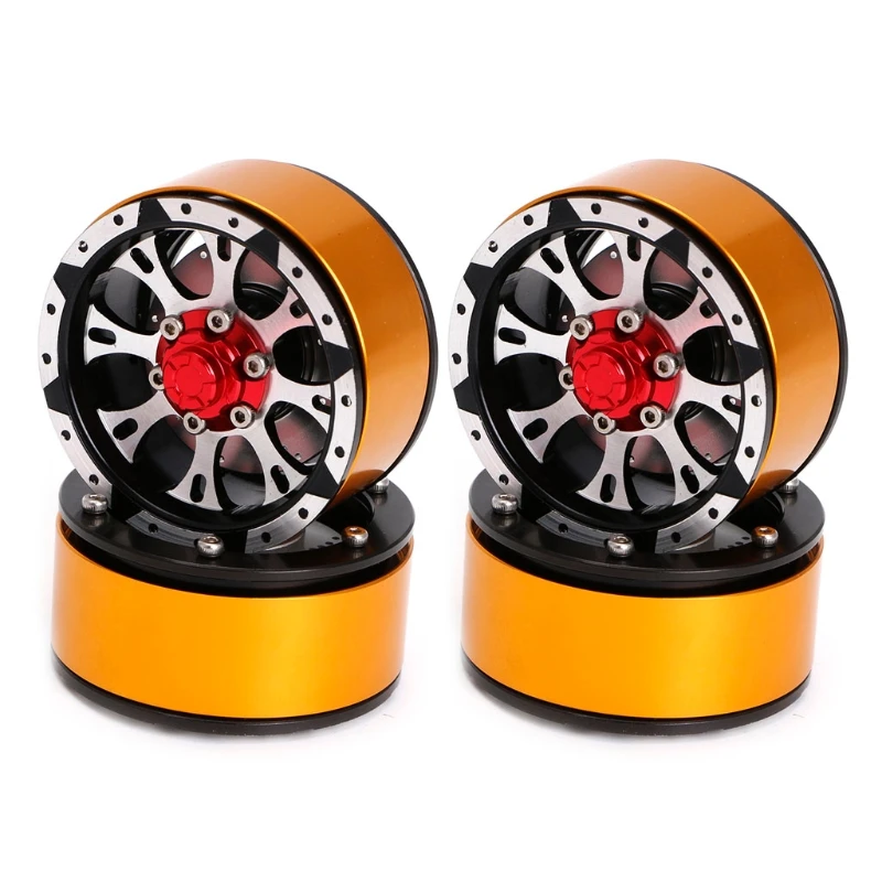 4Pcs Metal 1 9 Inch Beadlock Wheel Rim for RC Rock Crawler Axial SCX10