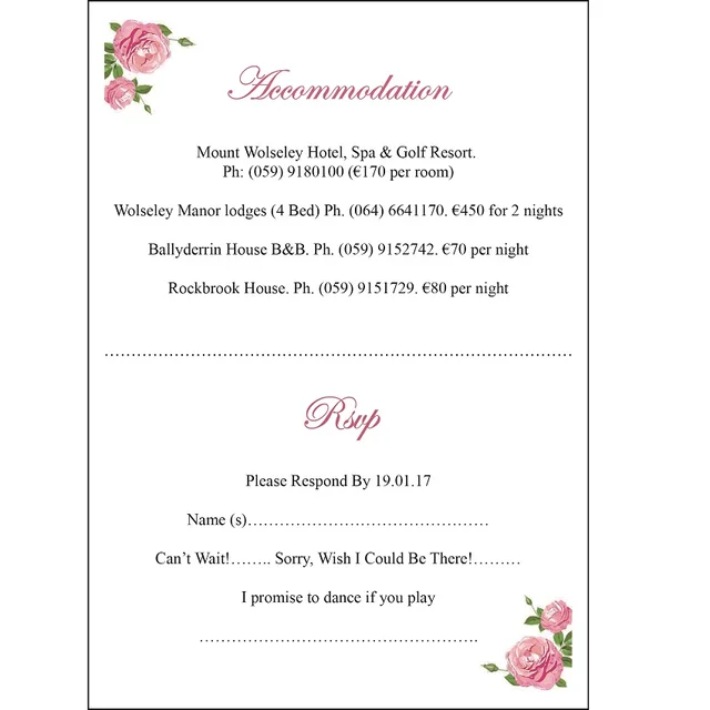 rsvp card printing