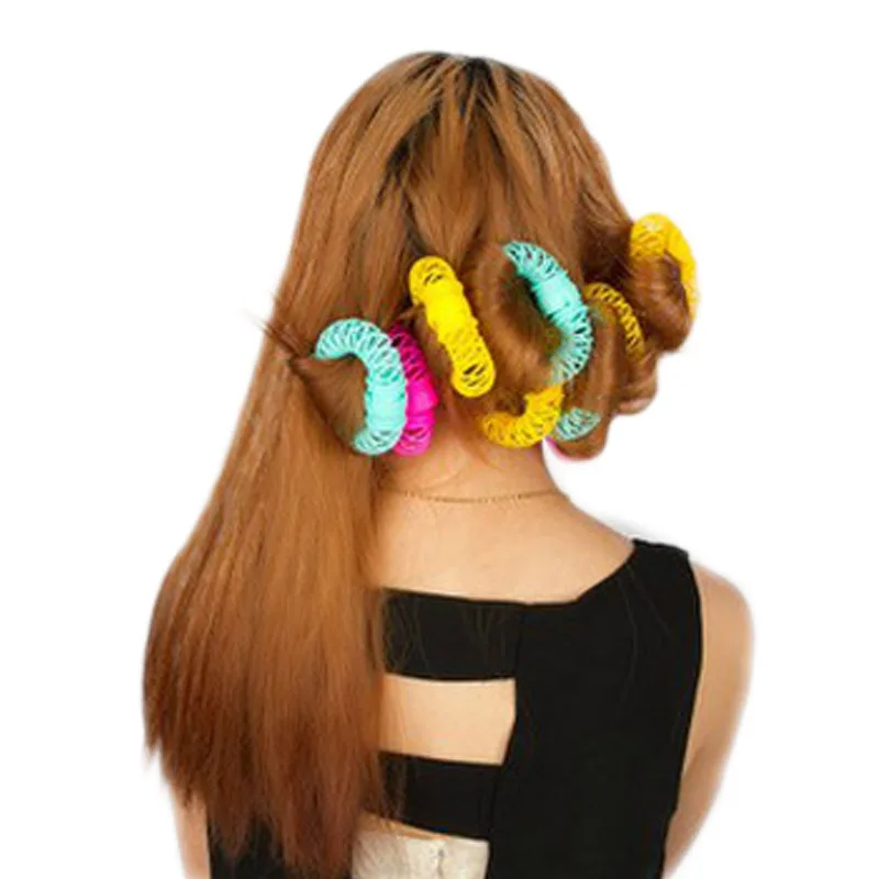 

8pcs/Pack Hot The explosion of the donut curlers not hurt hair curling hair self-adhesive plastic small tool Hair Rollers