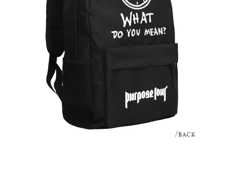 Backpack Justin Bieber Purpose School Bag for Children Students Shoulder Bag Black Mochila Men (11)