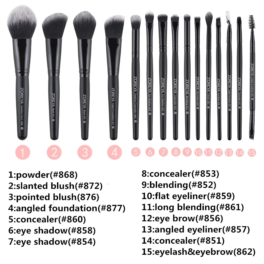 ZOREYA Make Up Brushes 9/15pcs With storage cloth bag Powder Blush Foundation Eye Shadow Eyeliner Eyelash Blending Brush|Eye Shadow Applicator| - AliExpress ZOREYA Make Up Brushes 9/15pcs With storage cloth bag Powder Blush Foundation Eye Shadow Eyeliner Eyelash Blending Brush|Eye Shadow Applicator| - AliExpress