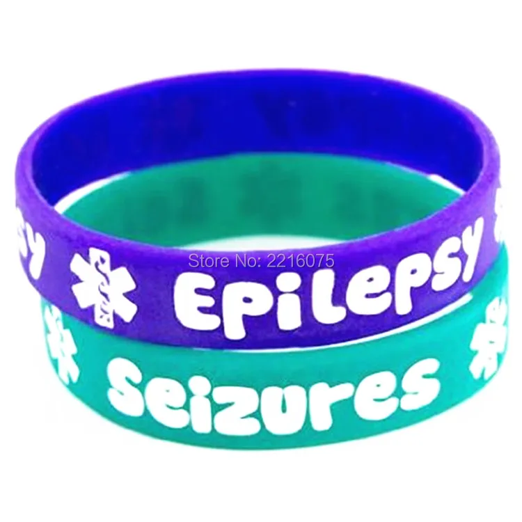 300pcs Medical Alert Epilepsy Seizures wristband silicone bracelets