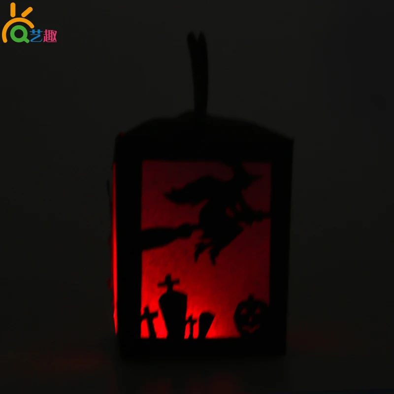 2 шт. DIY Хэллоуин фонарь лампа украшение праздника завесы/дети ребенок бумага ручной работы развивающие игрушки, включают свет