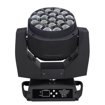 

New Big Bee Eye led moving head zoom function DMX 512 wash light RGBW 4IN1 19x15W Beam effect light party/bar/DJ/stage lightting