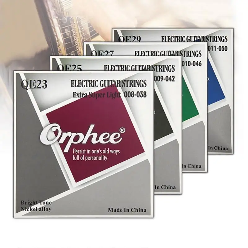 

Professional Guitar Strings Orphee QE Series Nickel Alloy Plated Electric Guitar Strings Replacement for QE23 /QE25/ QE27/QE29