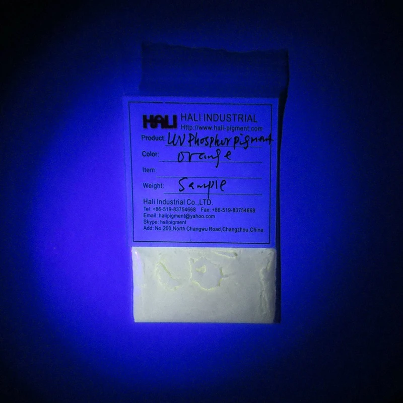 uv phosphor pigment uv fluorescent pigment uv active powder,under UV light colororange,1lot