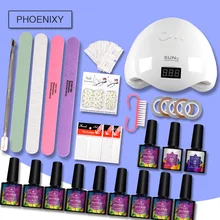 Маникюрный набор, набор для ногтей 48 Вт/80 Вт, светодиодный светильник для лака для ногтей, набор 10 шт., набор для гель-лака, набор для маникюра, инструменты для маникюра, набор для гель-лака для ногтей