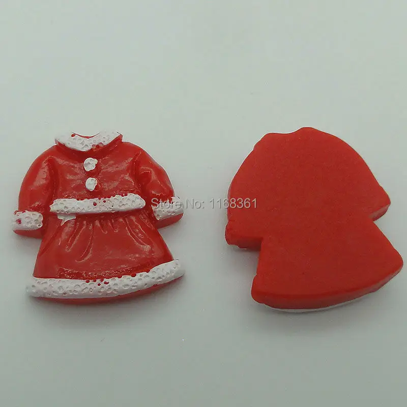 1pcs/lot resin flatback red skirt 26mm Cabochons Scrapbooking Hair Bow Center DIY Christmas decration C108-1