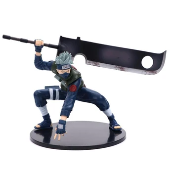 

Anime NARUTO Forbearance war Hatake Kakashi Decapitation Broadsword Zabuza Figure Model Toys 14cm