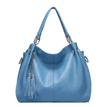 Высококачественная женская сумка из натуральной кожи, повседневная сумка из воловьей кожи с кисточками, женская сумка на плечо, большая ВМЕСТИТЕЛЬНОСТЬ