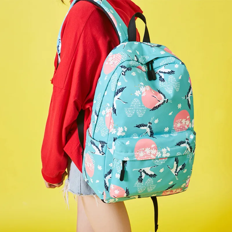 Fashion Women backpack Cute Pink Animal Printing School Backpack for Teenage Girls Waterproof